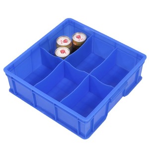 Plastic Storage Bin Blue Rectangle 9 Compartment Parts Organizer For <b>Tools</b> Hardware Screw Storage Box No Lid Eco Friendly - Product Image 1