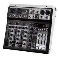 Xtuga KP4 Mini Mixeur Numérique Professionnel 4 Canaux 48V Alimenté par Bluetooth de Haute Qualité avec 99DSP et Fonction de Monitoring