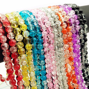 Cuentas agrietadas de cristal degradado de doble Color de 8MM, Material de cuentas hechas a mano, pulsera, collar, pendientes, cuentas sueltas - Product Image 2