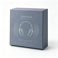 Boîte cadeau rigide pliable personnalisée avec doublure en mousse et gaufrage pour l'emballage d'écouteurs et de produits audio