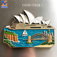 Aimant de réfrigérateur en métal personnalisé, souvenir de voyage Sydney New York Japon Norvège, aimant en alliage de zinc, relief 3D, prix de gros