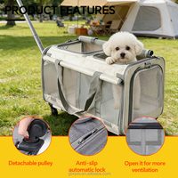 Poussette écologique pour animaux de compagnie, grande capacité, sac de transport à deux compartiments, matériau Oxford, portable pour chiens, chats, petits animaux