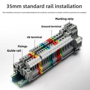 UK16N Parafuso Conexão 16mm 2-Conductor Strip Cable Plug Universal DIN Rail Terminal Block Recursos extras para UK16 Elétrico - Product Image 5