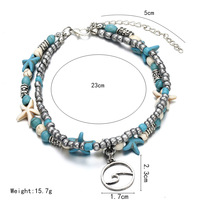 Nouveaux Bracelets Perlés Bohèmes Charmants pour Femmes, Chevillères en Alliage Turquoise, Style Plage Tendance