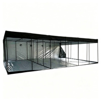 Grande tente de culture hydroponique d'intérieur 10x20 pieds avec structure métallique, tissu Mylar argenté durable 600D/1680D et poteaux en fer