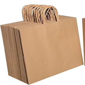 Sacs en papier kraft personnalisés avec logo OEM et poignées pour l'emballage des magasins de détail - Product Image 1