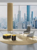Pouf ottoman rond commercial modulaire flexible pour espaces de réception et de détente en bureau