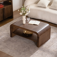 Table basse rectangulaire moderne et rustique en bois massif, convertible et durable, pour salon, meubles de maison, marron, 100x60x45cm