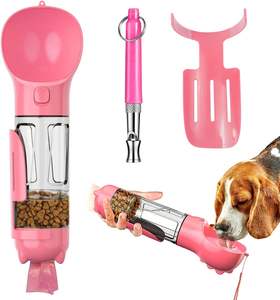 Düdük ile 4 in 1 taşınabilir köpek su şişesi kase dağıtıcı, gıda konteyner, Poop koleksiyonu kürek, çöp torbası - Product Image 1