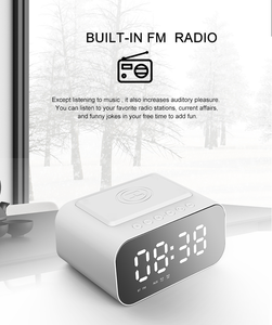 Horloge numérique portable <span class=keywords><strong>BT510</strong></span> avec écran LED, lampe intelligente sans fil 15W, radio-réveil FM, micro intégré, haut-parleur en plastique V5.0 - Product Image 6