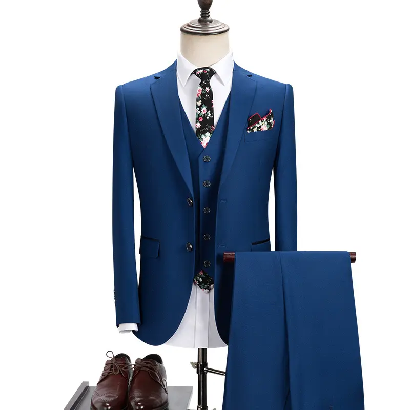 New Design Mens Business Suits 3 Pieces Blazer Vest Pants Set Men's Groom Wear Wedding Suit for Men