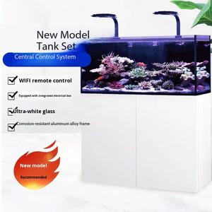 Nieuwe moderne luxe zeewateraquariumset, stille WiFi slimme besturing, geïntegreerde voedingsbox in kaststijl, anti-corrosie frame, vis. - Product Image 4