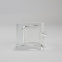 Abat-jour en verre fusionné carré transparent Coastal, finition brillante, bords polis, logo personnalisé, accessoire de lampe, couvercle de lumière