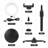 Lampu Ring swafoto Led 6 inci, dudukan Tripod untuk fotografi, siaran langsung, lampu pengisi LED, posisi ganda, mendukung ponsel