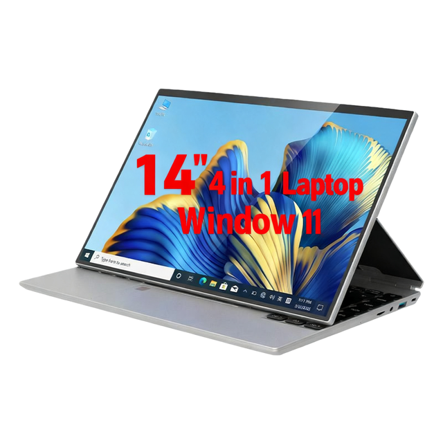 Wholesale 14" 360° Rotatable 4‑in‑1 Laptop Barebone Intel N95 Win11 Touch Screen Convertible Barebone Notebook PC OEM