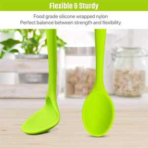 Cuchara de silicona de una pieza de 20,2 CM, utensilio de cocina resistente al calor, cuchara pequeña de silicona, cuchara para Mezclar alimentos - Product Image 4