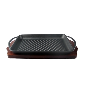 <span class=keywords><strong>Plaque</strong></span> de cuisson rectangulaire en <span class=keywords><strong>fonte</strong></span> émaillée, poêle à griller antiadhésive robuste de qualité commerciale pour restaurant et usage domestique - Product Image 6