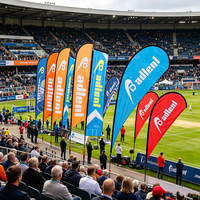 Drapeau extérieur publicitaire personnalisé double face pour festivals sportifs, type Featherflag, 2m, 3m, 4m, 4.5m, 5m