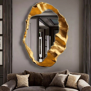 Miroir de salle de bain rond contemporain français en acier inoxydable, miroir de maquillage mural, écologique, créatif et décoratif - Product Image 4