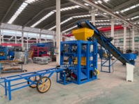 Machine à fabriquer des briques en béton semi-automatique QT4-24 avec PLC, tension 220V, garantie de 2 ans