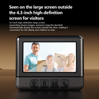 Sonnette de porte intelligente SelfieCom avec caméra 130 °   Sonnette visuelle sans fil avec grand angle de vue nocturne et batterie longue durée pour maison et appartement