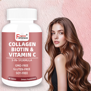 Suplemento Nutracéutico de Colágeno, Biotina y Vitamina C, Fabricante de Suplementos, Apoyo para Cabello, Piel y Uñas, 90 Tabletas de Colágeno, Biotina y Vitamina C - Product Image 1
