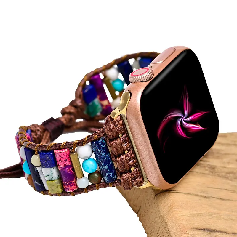 Colorful Stone Watch Bracelet Dressy Strap for apple watch 7 Fashionable Women Girls Watch Band