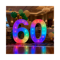 Grandes lettres en métal 3D de 4 pieds pour mariage, numéros de chapiteau extérieur avec couleurs personnalisables et bandes LED étanches