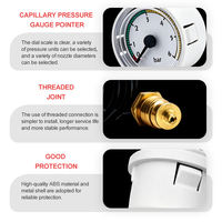 0-6Bar 40mm Diameter 2.5% Accuracy Panel Mount Brass Capillary Pressure Gauge CE Certification 0~6Bar for Wall Hung Gas Wall