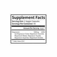 Capsules de magnésium complexe pour adultes, très vendues, pour une meilleure densité osseuse et le soulagement du stress, 90 unités, 3 capsules par dose quotidienne