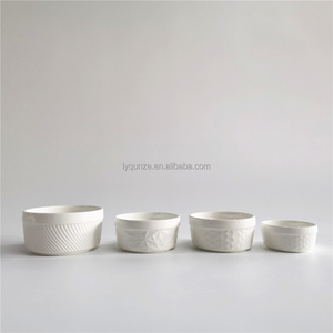 Stock faible QUANTITÉ MINIMALE DE COMMANDE pur blanc en relief petit porcelaine <span class=keywords><strong>pyramide</strong></span> alimentaire argent ramequins mis bols en céramique 3/3.5/4 pouces - Product Image 6