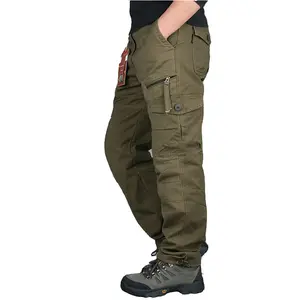 Celana overall longgar kasual pria, bawahan lurus longgar dengan ukuran besar musim semi dan gugur