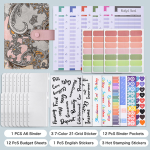 <span class=keywords><strong>2025</strong></span> Sản Phẩm Mới A6 Macaron Màu 6 Vòng Cổ Điển Thiết Kế Cây Nho Ngân Sách Chất Kết Dính Ví Cho Ngân Sách Với Tiền Mặt Phong Bì Và Nhãn Dán - Product Image 1