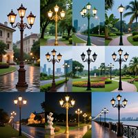 Lámpara Solar LED para Jardín, Personalizada de Fábrica, IP65 Impermeable, Batería de Litio, Temperatura de Color 3000K-6500K, Lámpara de Poste para Exteriores de Aluminio