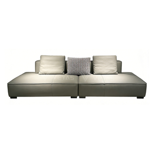 Meilleur canapé sectionnel moderne inclinable en cuir véritable blanc, trois places, forme carrée, avec rembourrage en mousse, idéal pour appartement et hôtel, commande minimum 1 pièce - Product Image 6
