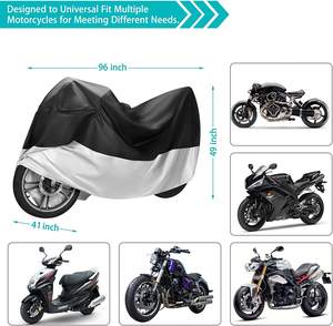 Housse de moto universelle résistante aux intempéries, anti-UV, 210D, pour usage extérieur - Product Image 5