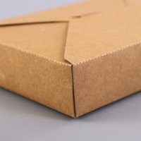 Ecologisch verantwoorde wegwerp bio-box van kraftpapier voor salade afhaalmaaltijden, met matte laminatie.