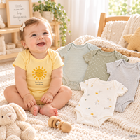 Ensemble de 5 bodys pour bébé nouveau-né en coton pur à manches courtes, vêtements pour bébé pour l'été