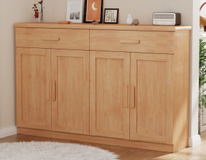 New Arrival Oak Wood Shoe Cabinet with 4 Doors & 2 <b>Drawers</b> for Large Capacity Entryway - Product Image 6