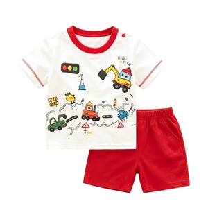 Conjunto de Ropa de Verano para Bebés, Modelo Verano, 100% Algodón, Diseño de Excavadora, para Niños y Niñas, Lindos Conjuntos de Ropa para Bebés - Product Image 6