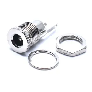 Round Metal Power Socket DC-099 5.5 mm x 2.1/2.5mm DC Power Jack Socket Metal Connector