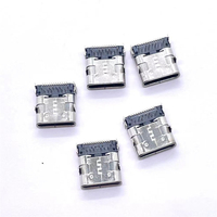 Conector USB-C SMT Soulin de 6-24 pines, Tipo-C Macho, Acero Inoxidable, 0.5A, PCB para Cable de Carga Rápida, Socket PCB de 6-24 pines