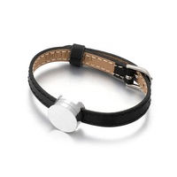 Yiwu Aceon Velle Bracelet de montre en cuir véritable, en acier inoxydable, bord de couture étroit, Bracelet de montre réglable, bricolage, breloque curseur vierge, vis médaillon