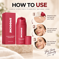 Fond de teint changeant de couleur 30 ml, fond de teint liquide ajustant le teint, hydratant, fini naturel, base de maquillage pour femmes