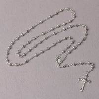 Chapelets catholiques, perles de prière de 5 mm, chapelet religieux, pendentif croix de Jésus, connecteur Vierge, collier, bijoux en gros