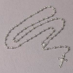 Chapelets catholiques, perles de prière de 5 mm, chapelet religieux, pendentif croix de Jésus, connecteur Vierge, collier, bijoux en gros - Product Image 2