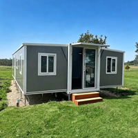 Villa préfabriquée extensible à double aile de 40 pieds Zhonghao, design moderne, panneaux sandwich en acier, maison conteneur respirante, garantie 5 ans