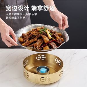 Three Layer Stainless Steel Hammered Dry Pot 2L Round Durable Commercial Grade Hot Pot - Product Image 2