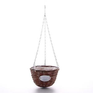 Outdoor Decoration Natural Round Handwoven Garden Plant <b>Flower</b> Storage Pot Hanging <b>Basket</b> With Plastic Liner - Product Image 6