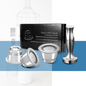 Capsules de café réutilisables en acier inoxydable pour machines Nespresso, matériau 304 compatible avec le système Nespresso - Product Image 1